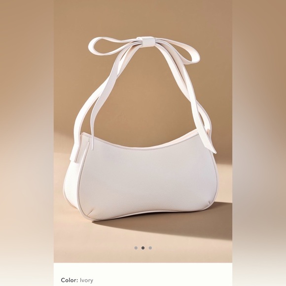 Anthropologie Handbags - NWT new Anthropologie Mali + Lili Marissa bow shoulder bag cream faux leather
